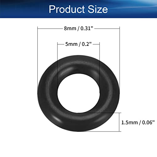 Bettomshin 25pcs нитрилна гума О-прстени, 81 mm OD 5mm ID 1,5 mm ширина, метричка буна-нитрилна запечатување на заптивка за мијалник за