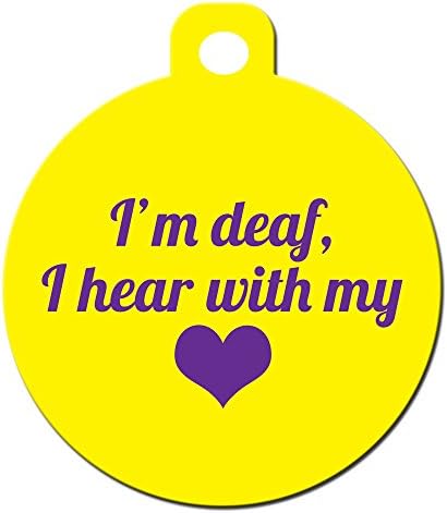 Медицински Алармирање Куче Мачка ПЕТ ТАГ - Јас Сум Глув Слушам Со Моето Срце - Персонализирајте ...