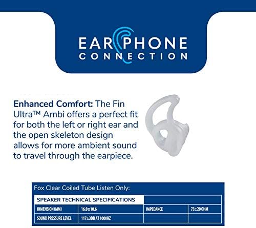 Радио слушалки, 3,5 мм слушаат само намотана акустична цевка слушалки од слушалки, FOX EP1089SC, компатибилен со микрофони на звучникот