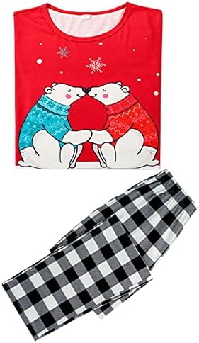 Семејно новогодишно сет на пижами, Божиќни пижами за семејно појавување сет, што одговара на семејната облека за спиење со пижами за кучиња