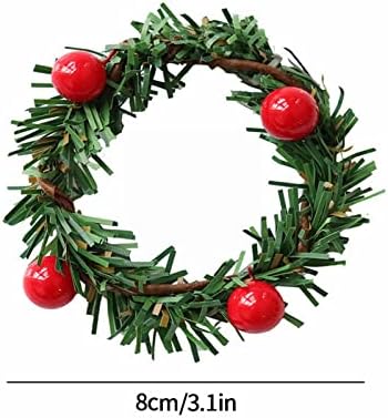Винил мат Божиќна декорација Црвено овошје ПВЦ игла, салфетка прстен хотел дома салфетка тока Божиќен венч, отворено трпезариска маса поставена за 8 рунда