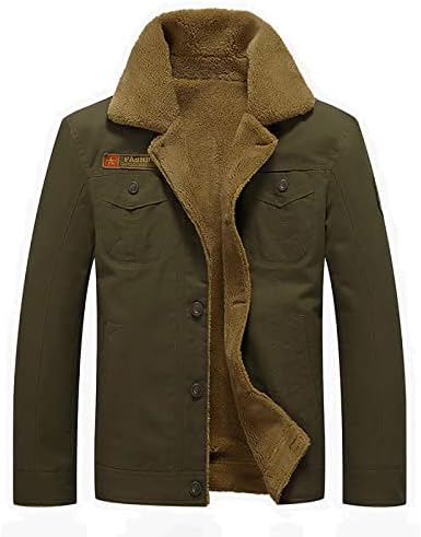 ADSSDQ Зимски палта за мажи плус големина руно наредени фланели Sherpa Outdorcasual јакна