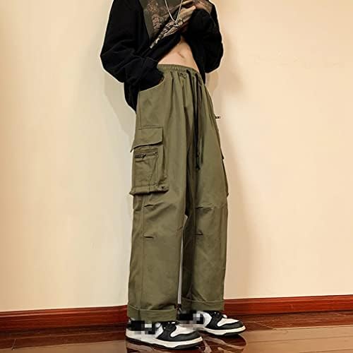 Вајерпидан готски баги панталони со џебови за жени мажи Харајуку обични џогери на отворено лабави панталони Y2K улична облека