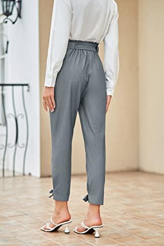 Грејс Карин женски обични пантолони со високи половини со молив со џебови со лак-јазол за работа