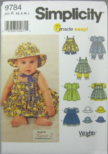 Модел на шиење на едноставност 9784 фустани за бебиња, а