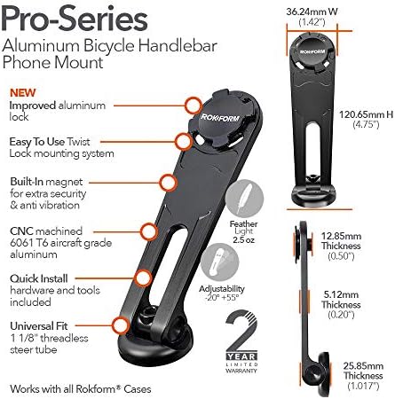 RokForm - iPhone 14 Pro Dual Magnet & Magsafe Компатибилен кристален случај + Pro Series Bike Phone Mount