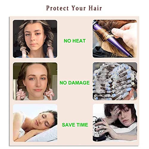 Без топлина, виткач на коса, гумена лента за глава без виткање на топлина за долга коса за да спие во текот на ноќта за жени мек бран DIY ролери
