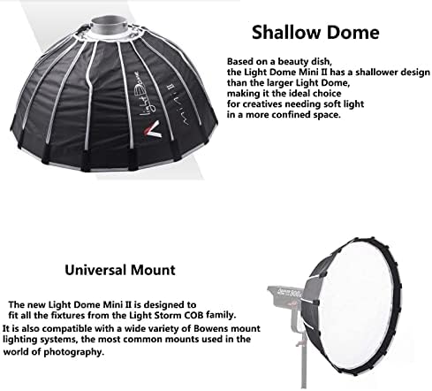 Апутурна Светлосна Купола Мини II Параболична Фотографија Софтбокс Со Саќе Мрежа ЗА Aputure 300X/300D II/Амаран 200X/100X И Други
