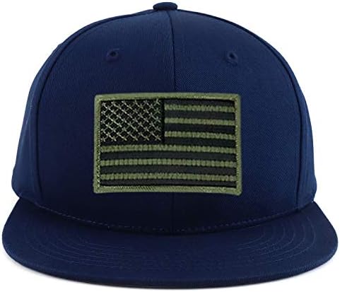 Армиски Екипаж Маслиново Американско Знаме Лепенка Младинска Големина Рамен Бил Прибегнување Бејзбол Капа