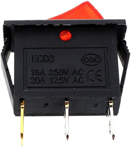 10 компјутери 3 пински SPST црвено неонско светло Вклучено/Исклучено Рокер прекинувач AC 250V/10A 125V/15A Промоција -