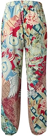 Миашуи топла куќа машка панталони обични разноврсни сите печати лабава плус големина панталони модни панталони со џебни плажа во затворен