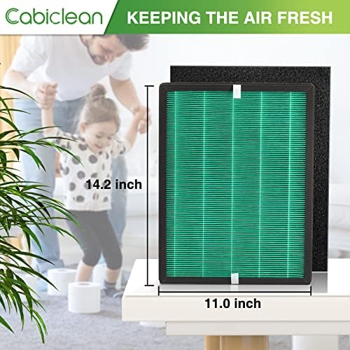 Комплети за замена на Cabiclean за прочистувач на воздухот Coway Airmega 150, 2 зелена вистинска хепа и 8 активен филтер за јаглерод,