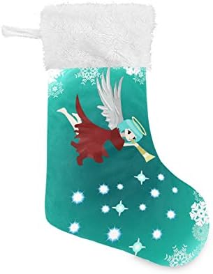 Алаза Божиќни чорапи Среќен Божиќ Ангел Класик Персонализирани големи декорации за порибување за семејни сезонски празници Декор 1