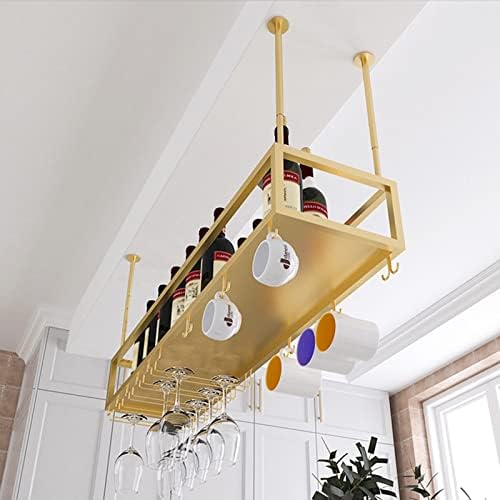 Hamankim таванот држач за матични софтвер вино шампањ стаклен држач за висина за складирање наопаку за вински чаши држач злато вино шише шишиња