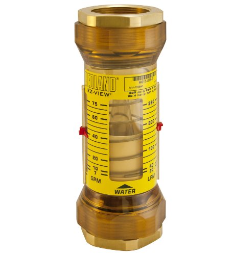 Хедленд H617-050-R EZ-View Flowmeter, полифенилсулфон, за употреба со вода, 20,0 до 190,0 LPM опсег на проток, 2 женски NPT
