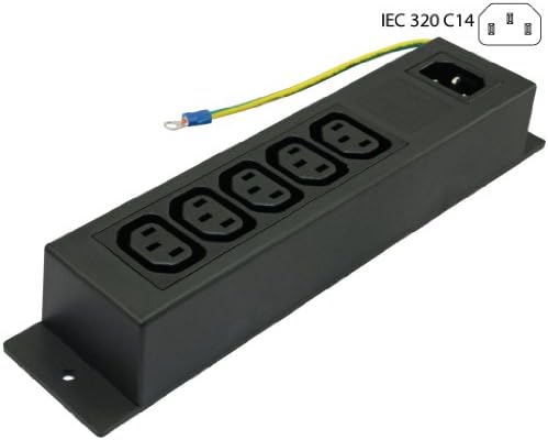 Conntek 55713 10-AMP 250V IEC Power Strip C14 Inlet на 320 листови f места со жица за заземјување