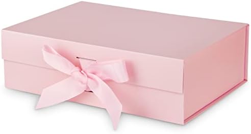Даијоб голема розова кутија за подароци со капак за подароци 13x9x4 инчи со лента и магнетно затворање