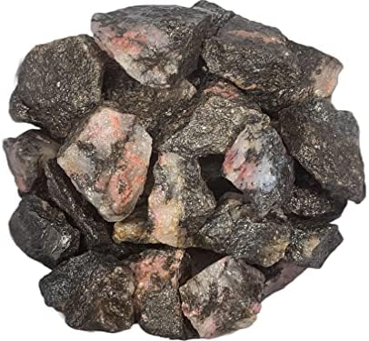 Материјали за хипнотички скапоцени камења: 2 килограми рефус груби родонитни камења од Мадагаскар - голема 1 до 1,25 просечна големина