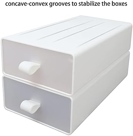 Фиоки за стабилни фиоки на Eympeu 5 сет бело за домашна канцеларија и складирање на десктоп, замрзнати пластични складирање на шминка