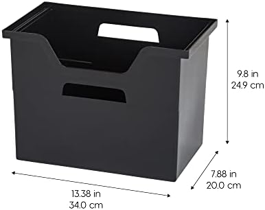 Ирис САД Голема преносна кутија за датотеки со десктоп со отворен капак, 4 пакувања, странични рачки, папки за висечки датотеки, јазичиња