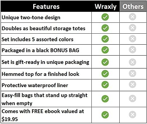 Wraxly Premium ткаенина цвет од растечки торби - направете ги вашите цвеќиња поп! Шарени садови за пластери со два тони, најдобар