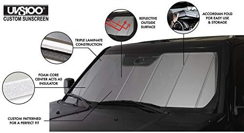 CoverCraft UVS100 Custom Sunscreen | UV11128SV | Компатибилен со избрани модели Lexus GX460, сребро
