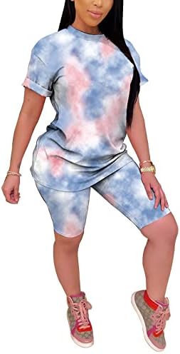 Wokanseенски моден печатен маички со кратки ракави шорцеви постави спортска облека со две парчиња облека