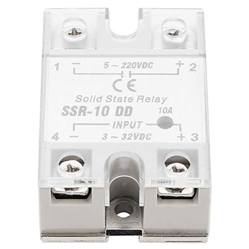 Реле за цврста состојба, SSR10 DD 10A 5-220VDC Solid State реле за процес на индустриска автоматизација