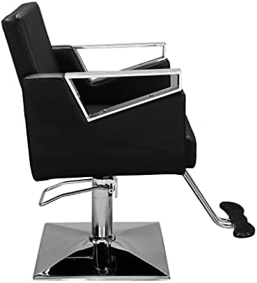 Орев плоштад бербер стол опрема за убавина опрема ПВЦ кожа црна лесна собрана чиста 74x60x90/105см