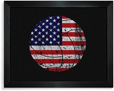 Соединетите Американски Држави со знаме на знамето за одбојка на знамето на сликата 5D DIY целосна вежба Rhinestone Arts Wall