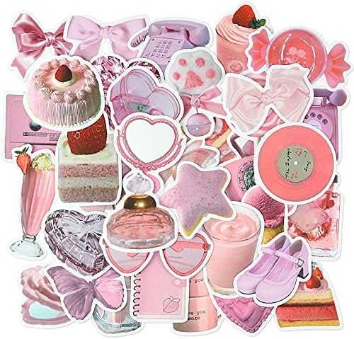 150 парчиња розови естетски налепници на девојчињата Симпатични налепници Kawaii налепници водоотпорни винил налепници лаптопи