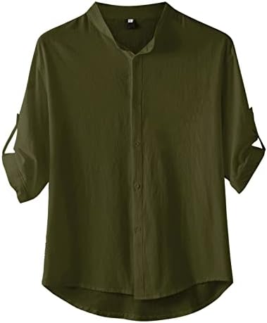 Xxbr половина кошули за ракави за мажи плус големина, памучно копче за постелнина надолу лапчиња за лабава маица од маица на плажа