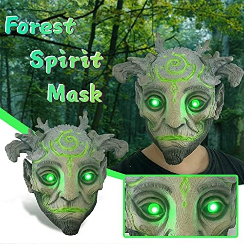 Тантиси возрасни деца шумски дух шлем за Ноќта на вештерките, маскара Зелена унисекс маска реквизити на фестивалски партии маскирани маскирани