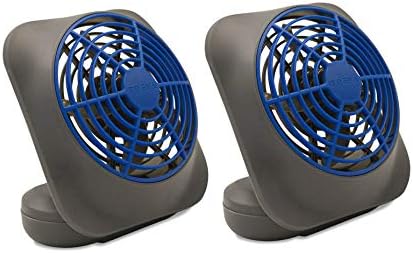 O2COOL TREVA 5 INCH BATTERY PONTANED вентилатор за вентилатор 2 Брзини за ладење со компактен преклопување и навалување Дизајн