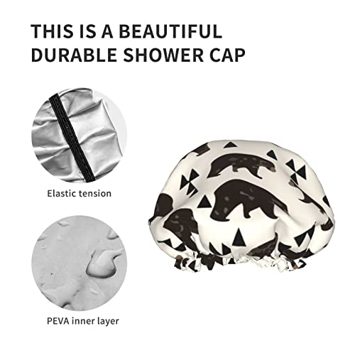 Womenените што можат да се користат затегнати полите, капа за коса хипстер мечка двојни слоеви водоотпорна капа за бања за туширање