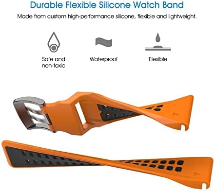 Lappets Silicone Watch Band компатибилен со Fenix ​​7x, Fenix ​​6x, Fenix ​​5x, 26mm Брзо ослободување Метал спов со спортови на зглобот за