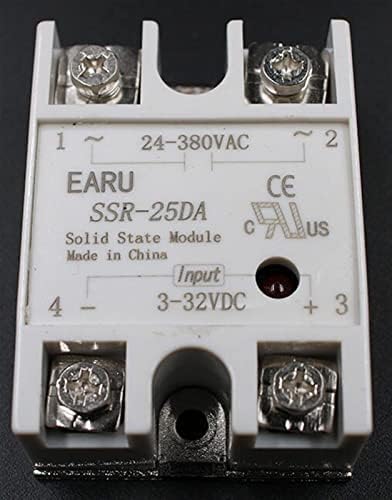 HIFASI 1PC SSR-25 DA SSR-25DA 25A SSR реле Влез 3-32VDC излез 24-380VAC за PID температурен контролер