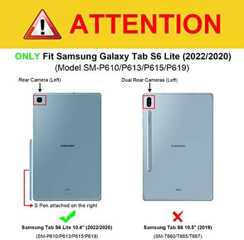 Fintie Shockproof Case за Samsung Galaxy Tab S6 Lite 10.4 инчи 2022/2020 модел, Tuatara Rugged Unibody Hybrid Bumper Kickstand Cover со