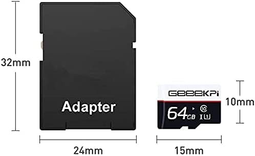 Geeekpi пред вчитана картичка за Raspberry Pi, Class 10 Мемориска картичка со читач на картички за сите модели Raspberry PI PI 4, 3B+, 3A+, 3B,
