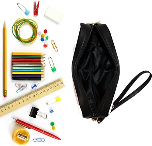 Colourlife Pencil Case Tagks Прекрасен француски булдог изолиран на бела кожа патент торбичка торбичка шминка козметичка торба држач