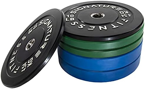 Потпис фитнес 2 Олимписки браник плочи со тежина со челичен центар - девица гума
