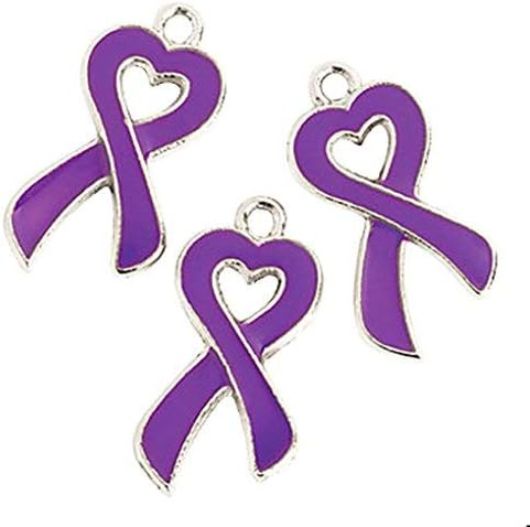 Виолетова Лента Свест Рак Срце Шарм