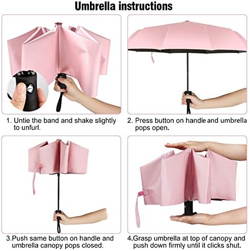 Чадор За Патување шинок Компактни Преклопни Чадори За Сонце Лесни Автоматски Отворени Блиски За Жени Чадор За Сонце