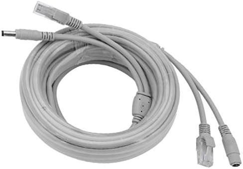 Нов LON0167 10M/33FT CAT5E Оставен мрежен Ethernet LAN/POWER SURELIVER CABLE CABLE за CCTV Security камери