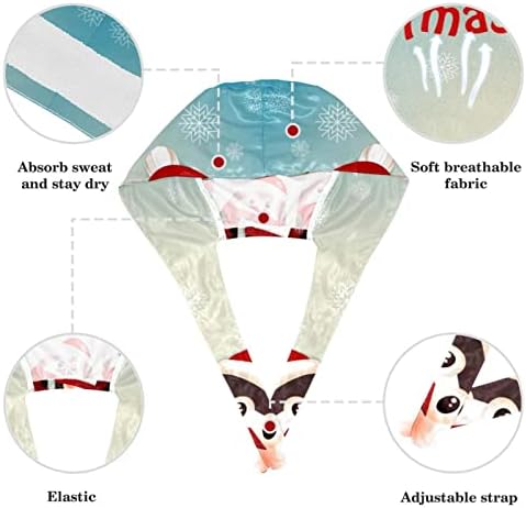 Медицински капачиња Муоум Прилагодливо работно капаче со копчиња и лак за коса Скруќно куче Дедо Мраз Клаус новогодишни елки и подароци