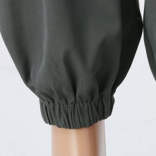 Лето жени товарни панталони патент со високи џогери на половината тенок падобран падобран со џебови обични панталони