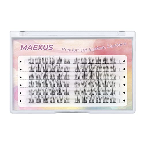 Maexus индивидуални трепки кластер 72 компјутери, природен изглед манга -камшик кластерски трепки индивидуални екстензии на камшик