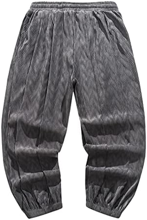Кадифен бенд машки есен и зимски лабави панталони обични цврсти бои џеб широки нозе панталони мода густо опуштено вклопување