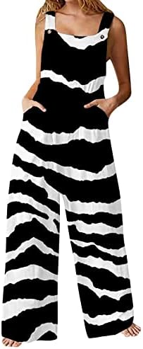 Lcepcy женски моден џемпери шарени печатени ленти за печатење ромари широки широки нозе долги панталони со џебови