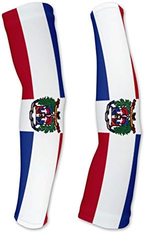 Скудопро Доминиканска Република Знаме Компресија Рака Ракави Ув Заштита Унисекс